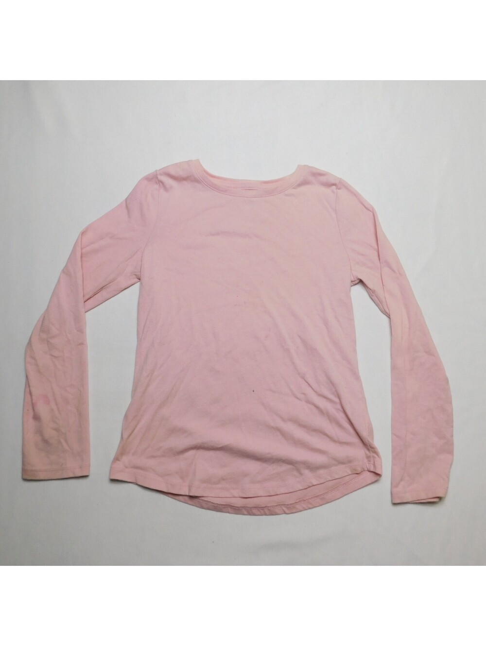 Wonder Nation Girls Long Sleeve Shirt Size Medium 7 8 Pink Solid Crew Neck